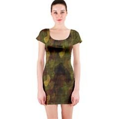 Textured Camo Short Sleeve Bodycon Dress by Simbadda