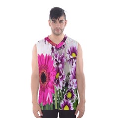 Purple White Flower Bouquet Men s Basketball Tank Top by Simbadda