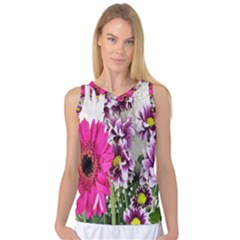 Purple White Flower Bouquet Women s Basketball Tank Top by Simbadda