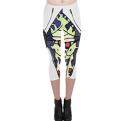 A Colorful Butterfly Image Capri Leggings  by Simbadda