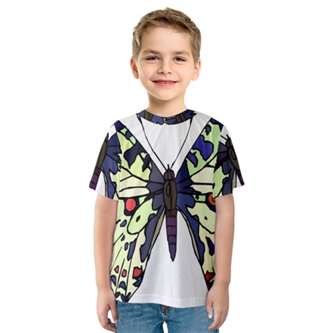 A Colorful Butterfly Image Kids  Sport Mesh Tee by Simbadda