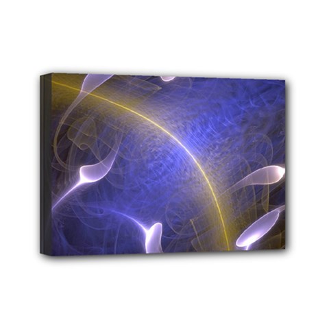 Fractal Magic Flames In 3d Glass Frame Mini Canvas 7  X 5  by Simbadda