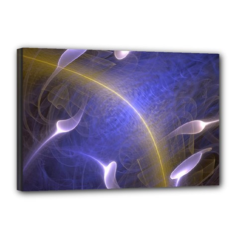 Fractal Magic Flames In 3d Glass Frame Canvas 18  X 12  by Simbadda