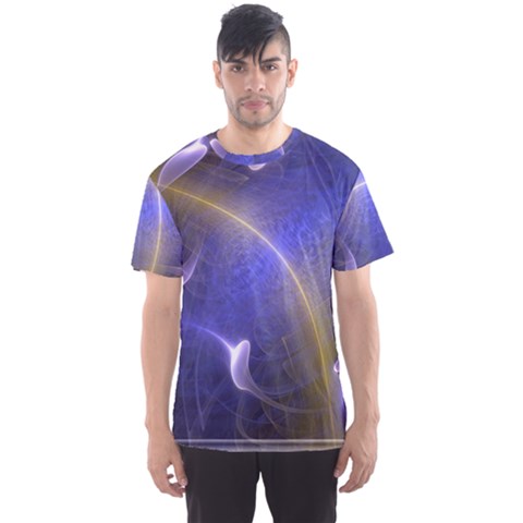 Fractal Magic Flames In 3d Glass Frame Men s Sport Mesh Tee by Simbadda