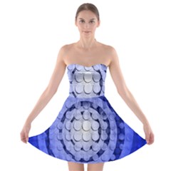 Abstract Background Blue Created With Layers Strapless Bra Top Dress by Simbadda