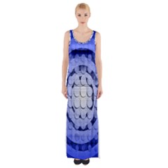 Abstract Background Blue Created With Layers Maxi Thigh Split Dress by Simbadda