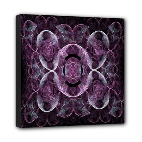 Fractal In Lovely Swirls Of Purple And Blue Mini Canvas 8  X 8  by Simbadda