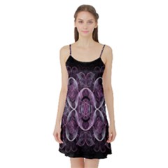 Fractal In Lovely Swirls Of Purple And Blue Satin Night Slip by Simbadda