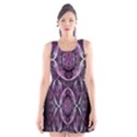 Fractal In Lovely Swirls Of Purple And Blue Scoop Neck Skater Dress View1