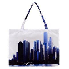 Abstract Of Downtown Chicago Effects Medium Zipper Tote Bag by Simbadda