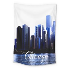 Abstract Of Downtown Chicago Effects Large Tapestry by Simbadda