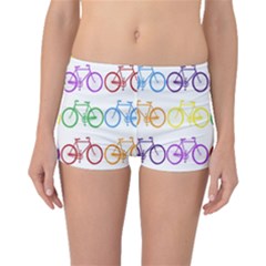 Rainbow Colors Bright Colorful Bicycles Wallpaper Background Boyleg Bikini Bottoms by Simbadda