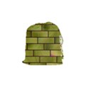 Modern Green Bricks Background Image Drawstring Pouches (Small)  View1