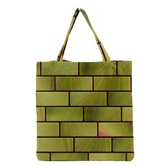 Modern Green Bricks Background Image Grocery Tote Bag