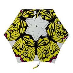 Yellow A Colorful Butterfly Image Mini Folding Umbrellas by Simbadda