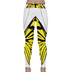 Yellow A Colorful Butterfly Image Classic Yoga Leggings by Simbadda