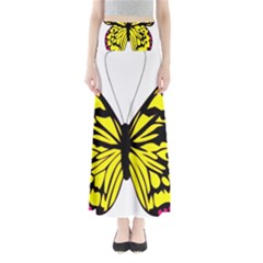 Yellow A Colorful Butterfly Image Maxi Skirts by Simbadda