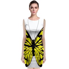 Yellow A Colorful Butterfly Image Classic Sleeveless Midi Dress by Simbadda