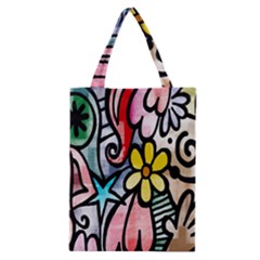 Digitally Painted Abstract Doodle Texture Classic Tote Bag by Simbadda