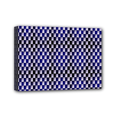 Squares Blue Background Mini Canvas 7  X 5  by Simbadda