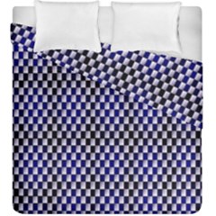 Squares Blue Background Duvet Cover Double Side (king Size) by Simbadda