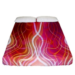 Fire Flames Abstract Background Fitted Sheet (queen Size) by Simbadda