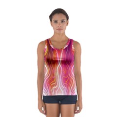 Fire Flames Abstract Background Women s Sport Tank Top  by Simbadda