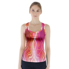 Fire Flames Abstract Background Racer Back Sports Top by Simbadda