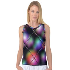 Soft Balls In Color Behind Glass Tile Women s Basketball Tank Top by Simbadda