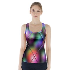 Soft Balls In Color Behind Glass Tile Racer Back Sports Top by Simbadda