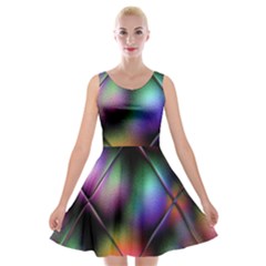 Soft Balls In Color Behind Glass Tile Velvet Skater Dress by Simbadda