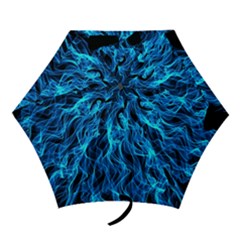 Digitally Created Blue Flames Of Fire Mini Folding Umbrellas by Simbadda