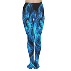 Digitally Created Blue Flames Of Fire Women s Tights by Simbadda