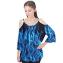 Digitally Created Blue Flames Of Fire Flutter Tees View1