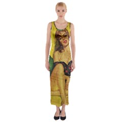 Pin Up Girl  Fitted Maxi Dress by Valentinaart