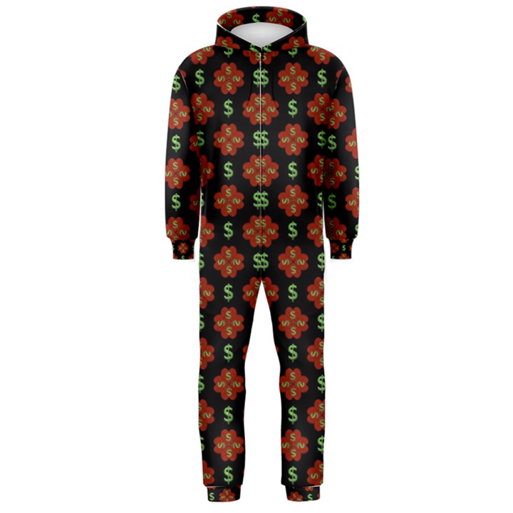 Dollar Sign Graphic Pattern Hooded Jumpsuit (Men) 