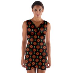 Dollar Sign Graphic Pattern Wrap Front Bodycon Dress by dflcprintsclothing