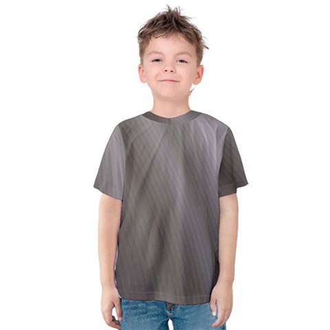 Fractal Background With Grey Ripples Kids  Cotton Tee by Simbadda