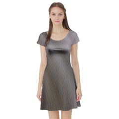 Fractal Background With Grey Ripples Short Sleeve Skater Dress by Simbadda