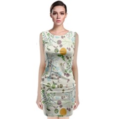 Floral Kraft Seamless Pattern Classic Sleeveless Midi Dress by Simbadda