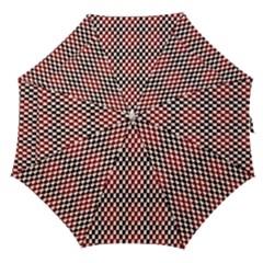 Squares Red Background Straight Umbrellas by Simbadda