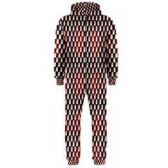 Squares Red Background Hooded Jumpsuit (men)  by Simbadda