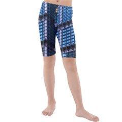 Modern Business Architecture Kids  Mid Length Swim Shorts by Simbadda