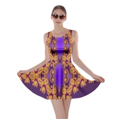 Something Different Fractal In Orange And Blue Skater Dress by Simbadda