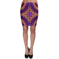 Something Different Fractal In Orange And Blue Bodycon Skirt by Simbadda