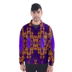 Something Different Fractal In Orange And Blue Wind Breaker (men) by Simbadda