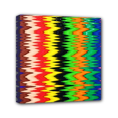 Colorful Liquid Zigzag Stripes Background Wallpaper Mini Canvas 6  X 6  by Simbadda