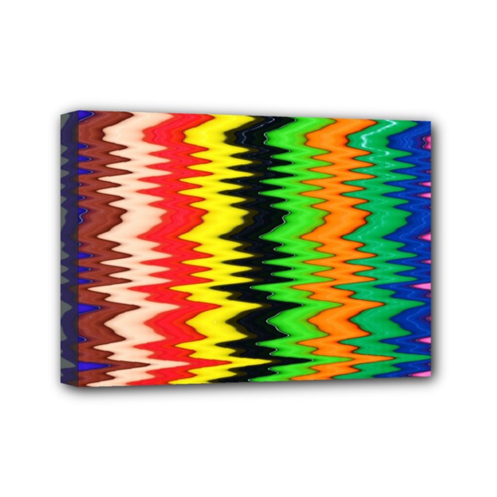 Colorful Liquid Zigzag Stripes Background Wallpaper Mini Canvas 7  x 5 