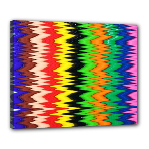 Colorful Liquid Zigzag Stripes Background Wallpaper Canvas 20  X 16  by Simbadda