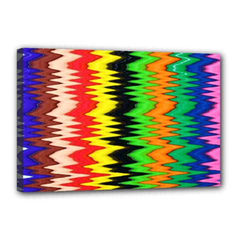 Colorful Liquid Zigzag Stripes Background Wallpaper Canvas 18  X 12  by Simbadda